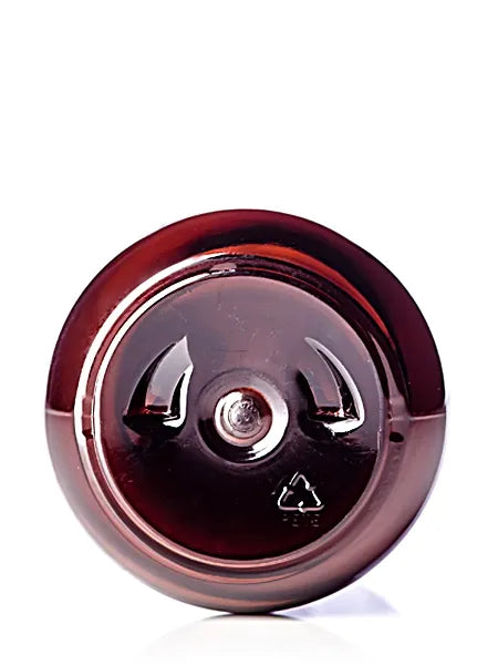 8 oz amber PET plastic boston round bottle