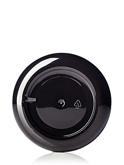 4 oz black PP plastic double wall round base low profile jar