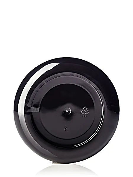 8 oz black PP plastic double wall round base jar