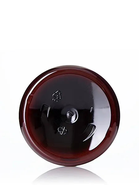 32 oz amber 100% PCR PET plastic boston round bottle