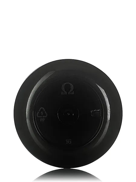 4 oz black PP plastic double wall round base low-profile jar