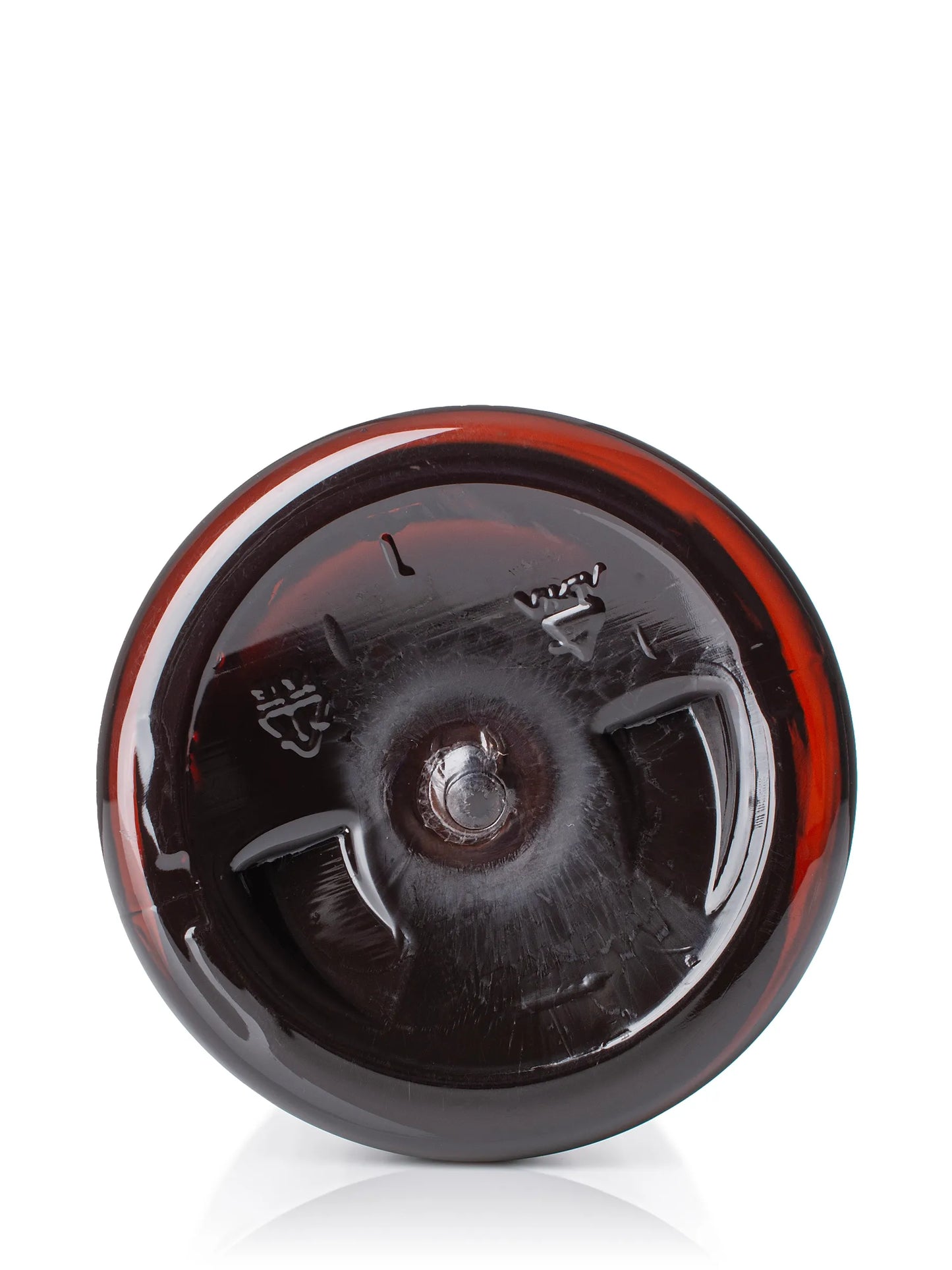 8 oz amber 25% PCR (post consumer resin) PET plastic cosmo round bottle