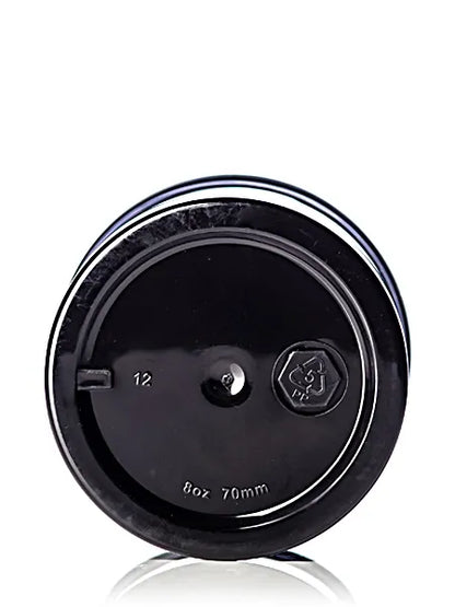 8 oz black PP plastic single wall jar