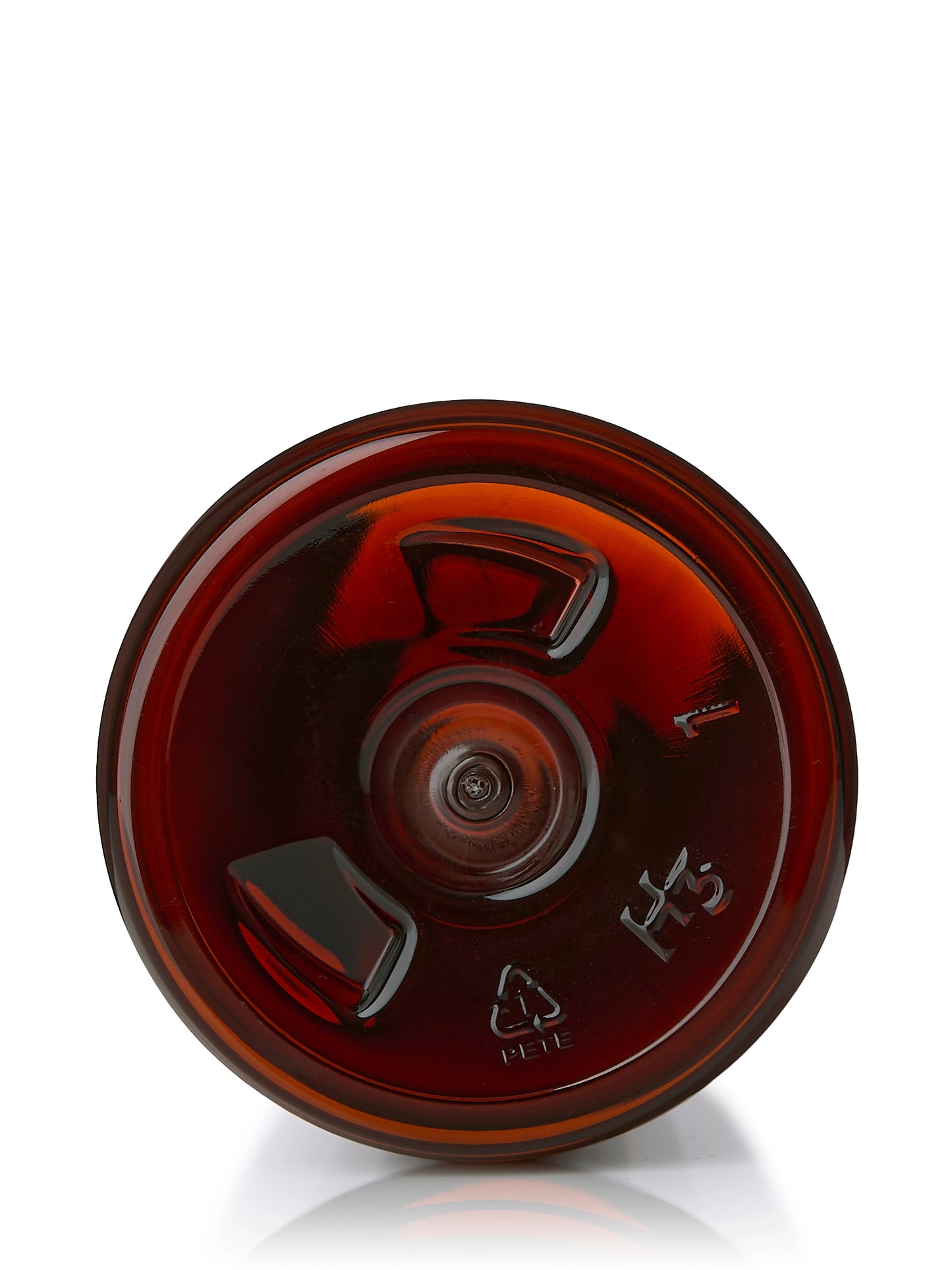 4 oz amber PET plastic boston round bottle