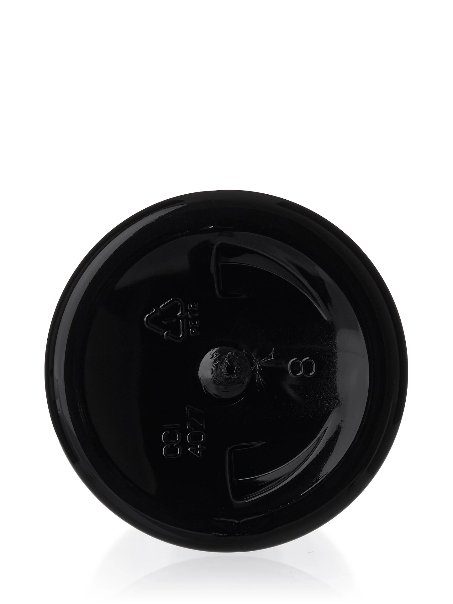 8 oz amber 100% PCR PET plastic boston round bottle