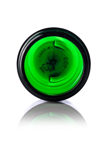 1 oz green PET plastic single wall jar
