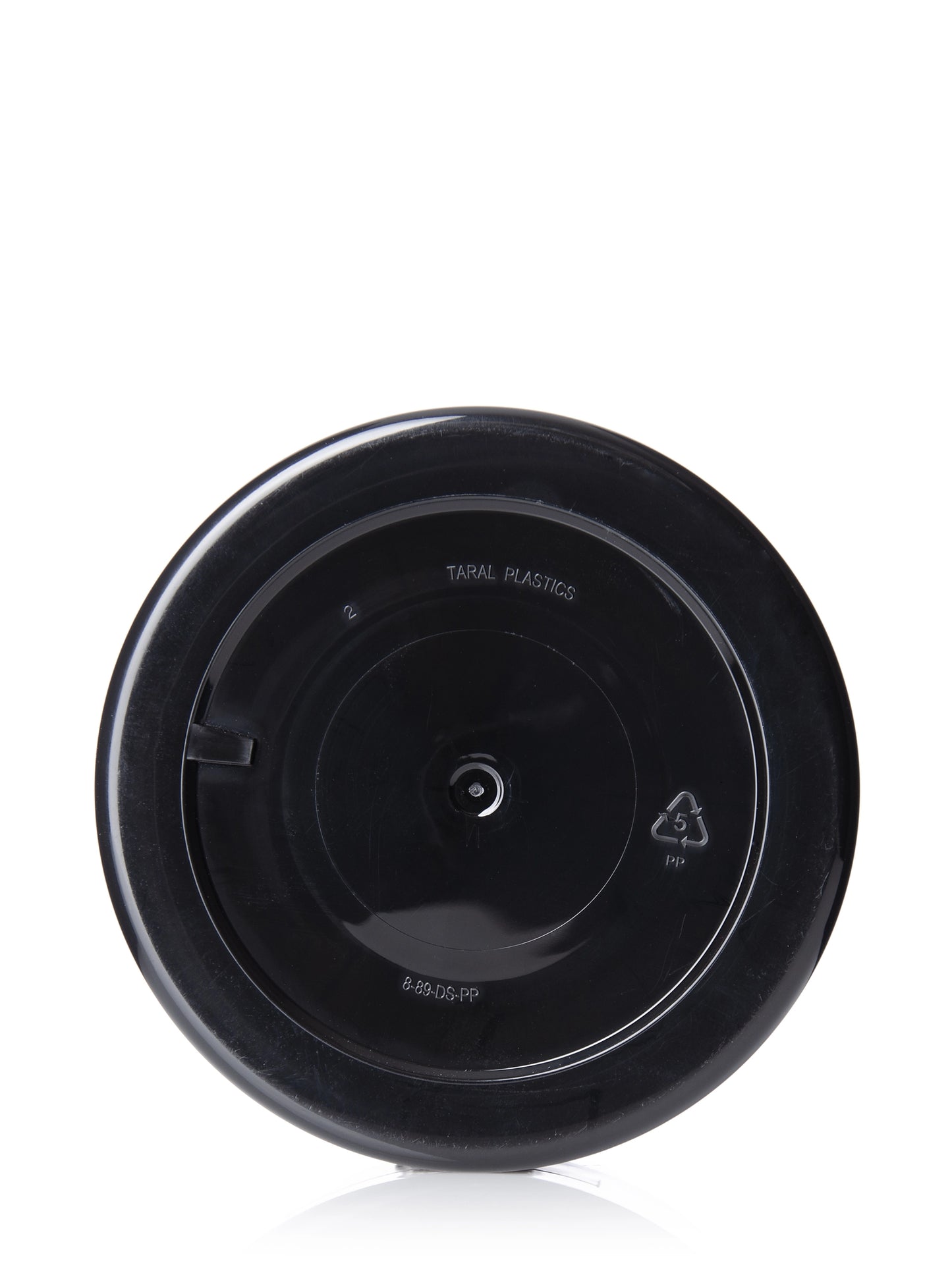 8 oz black PP plastic double wall straight base jar
