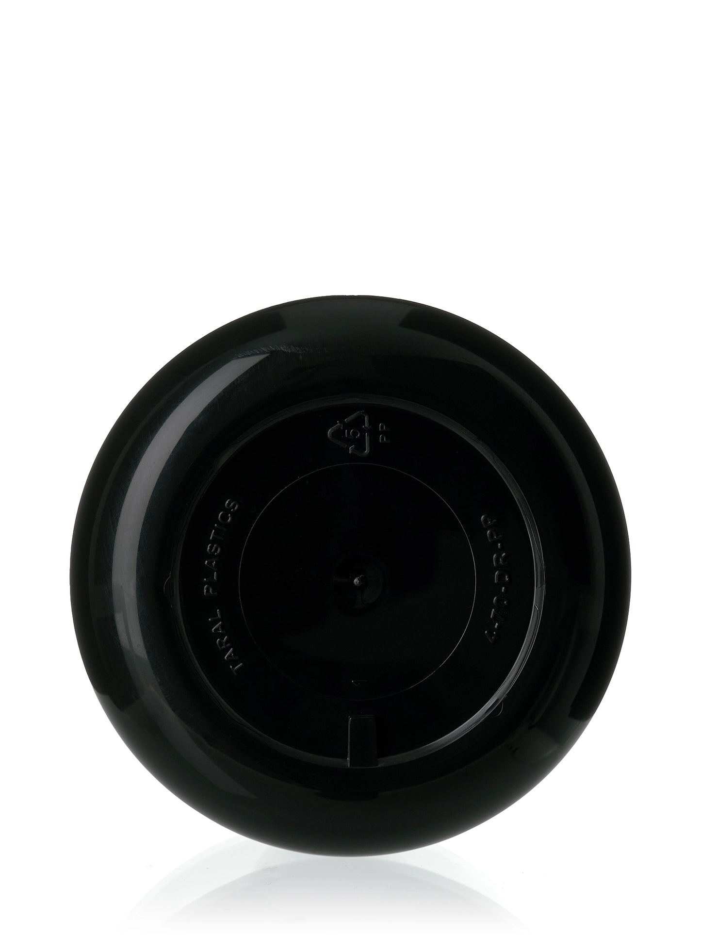 4 oz black PP plastic double wall round base jar