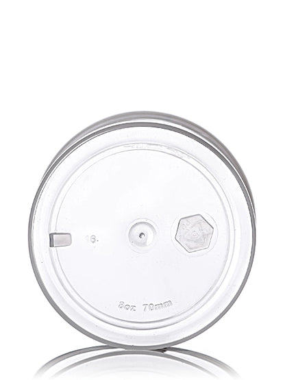 8 oz clarified natural-colored PP plastic single wall jar