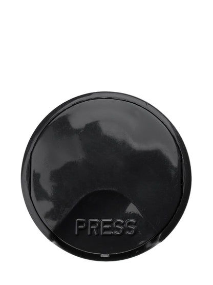 Black 100% PCR PP plastic 24-410 smooth skirt disc top lid