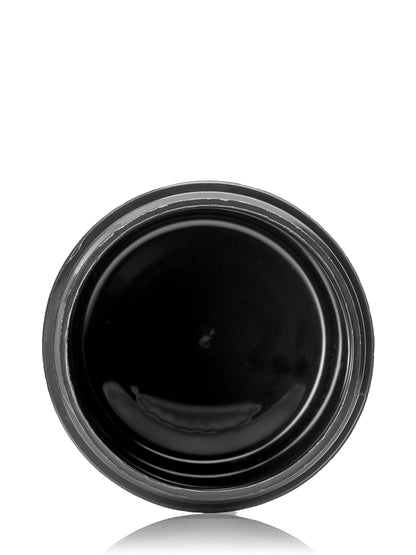 1 oz black PP plastic double wall straight base jar