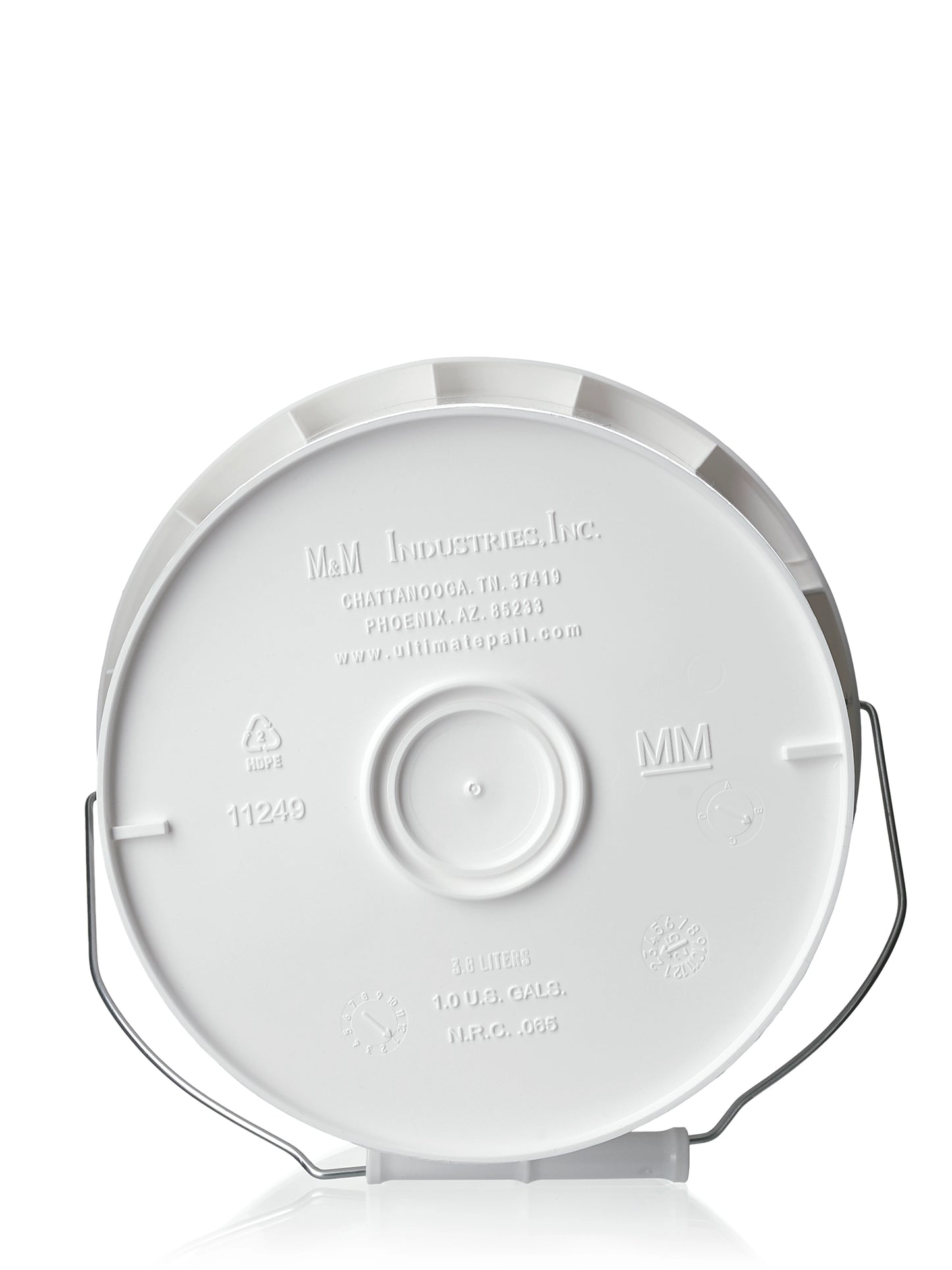 1 gallon white HDPE plastic round pail