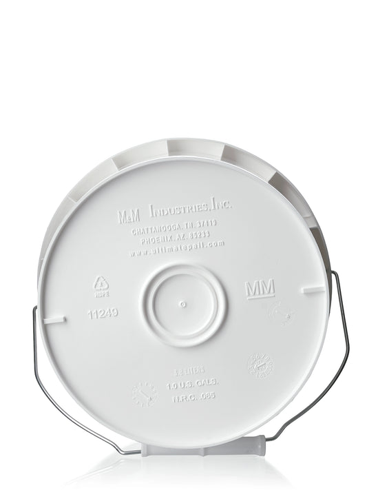 1 gallon white HDPE plastic round pail