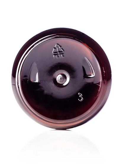 16 oz amber PET plastic boston round bottle