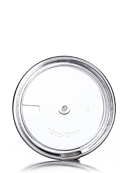 1/2 oz clear PS plastic thick wall jar