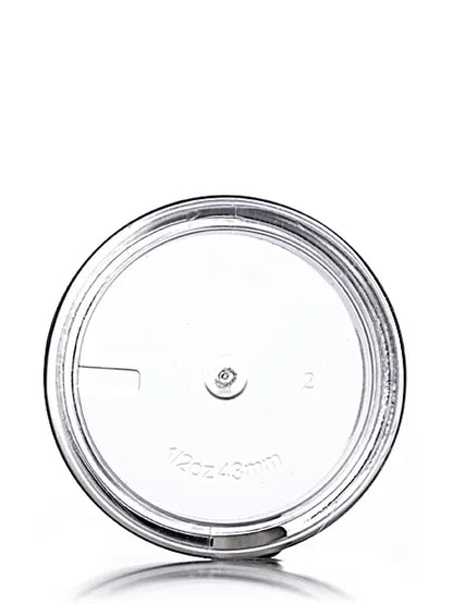 1/2 oz clear PS plastic thick wall jar