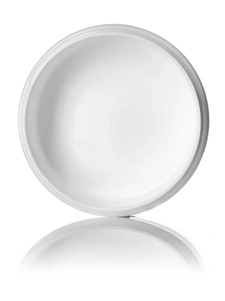 4 oz white PP plastic double wall round base low-profile jar