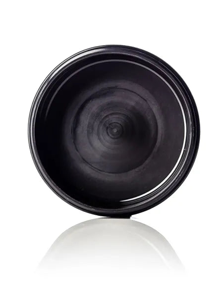 4 oz black PP plastic double wall round base low-profile jar