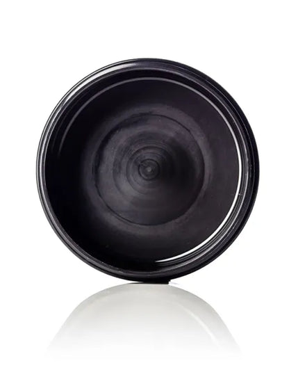 4 oz black PP plastic double wall round base low-profile jar