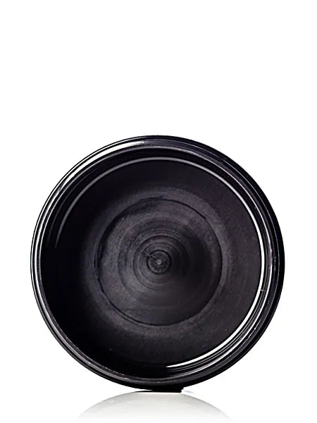4 oz black PP plastic double wall round base low profile jar