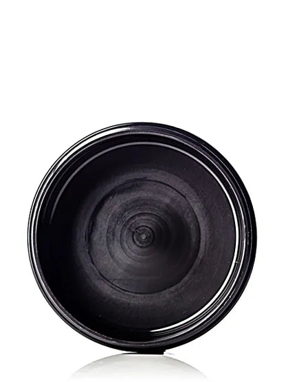 4 oz black PP plastic double wall round base low profile jar