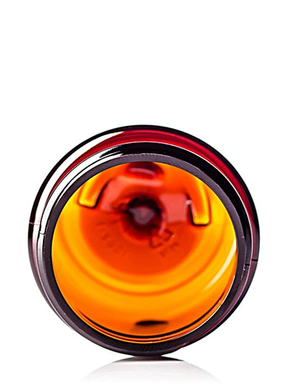 1 oz amber PET plastic single wall UV protection jar