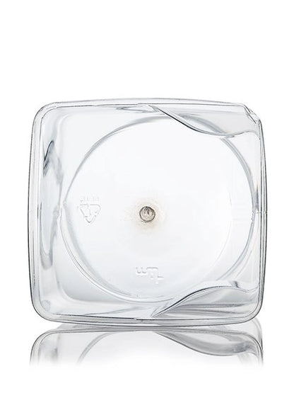 64 oz clear PET plastic square grip container