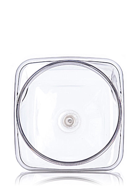 64 oz clear PET plastic square grip containe