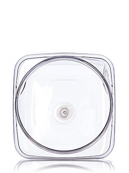 64 oz clear PET plastic square grip containe