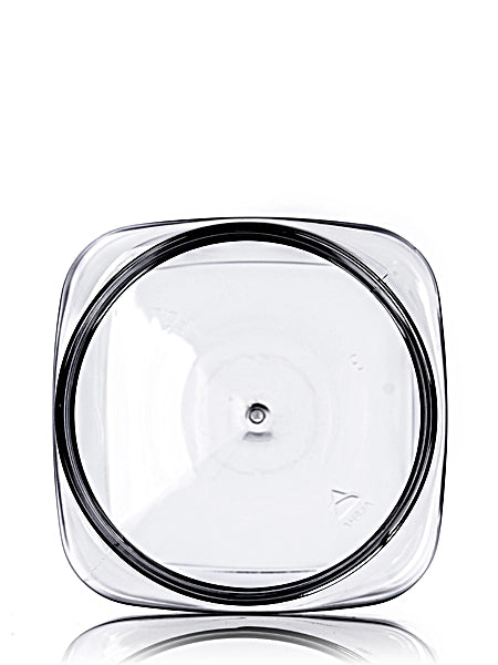 16 oz clear PET plastic square firenze jar