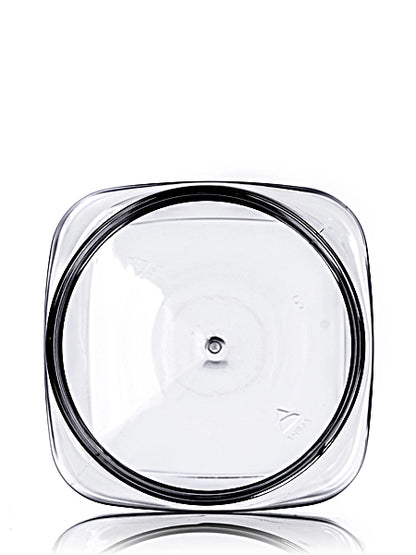 16 oz clear PET plastic square firenze jar