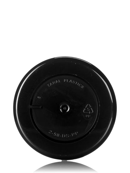 2 oz black PP plastic double wall straight base jar