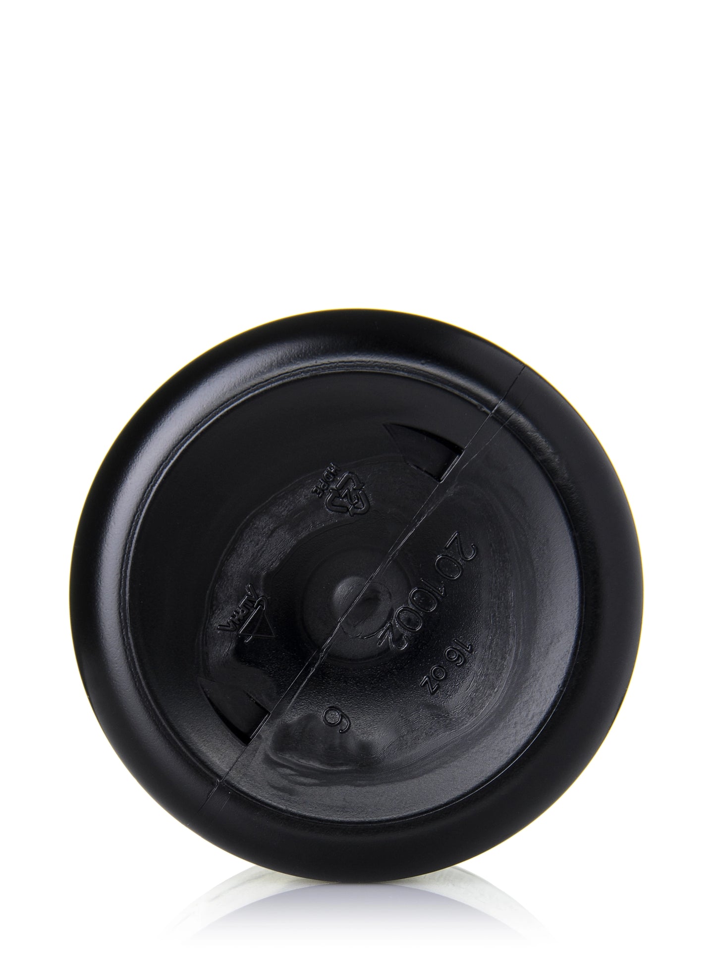 16 oz black HDPE plastic single wall jar