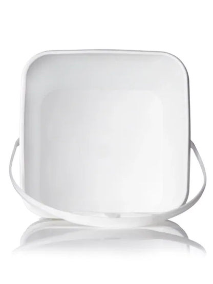 4 gallon white HDPE plastic square pail of 75 mil thickness